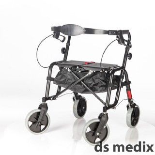 רולטור 4 גלגלים עם מושב קשיח נפתח ומשענת